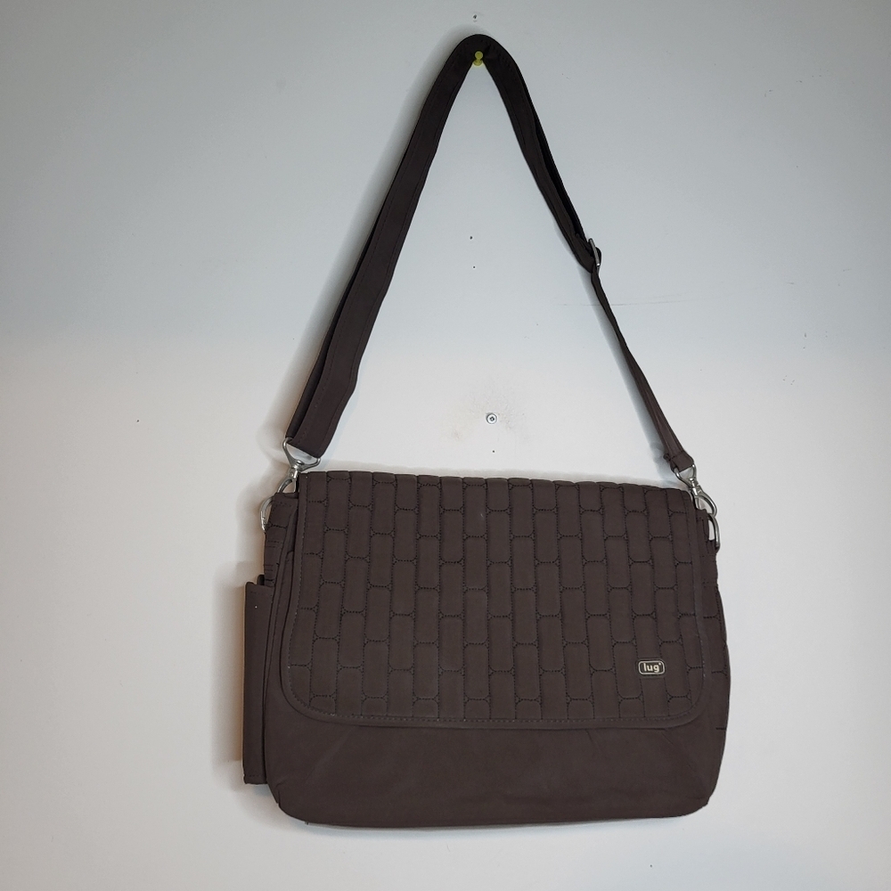Lug Pontoon Horizontal Cross-Body Bag in Chocolate Brown